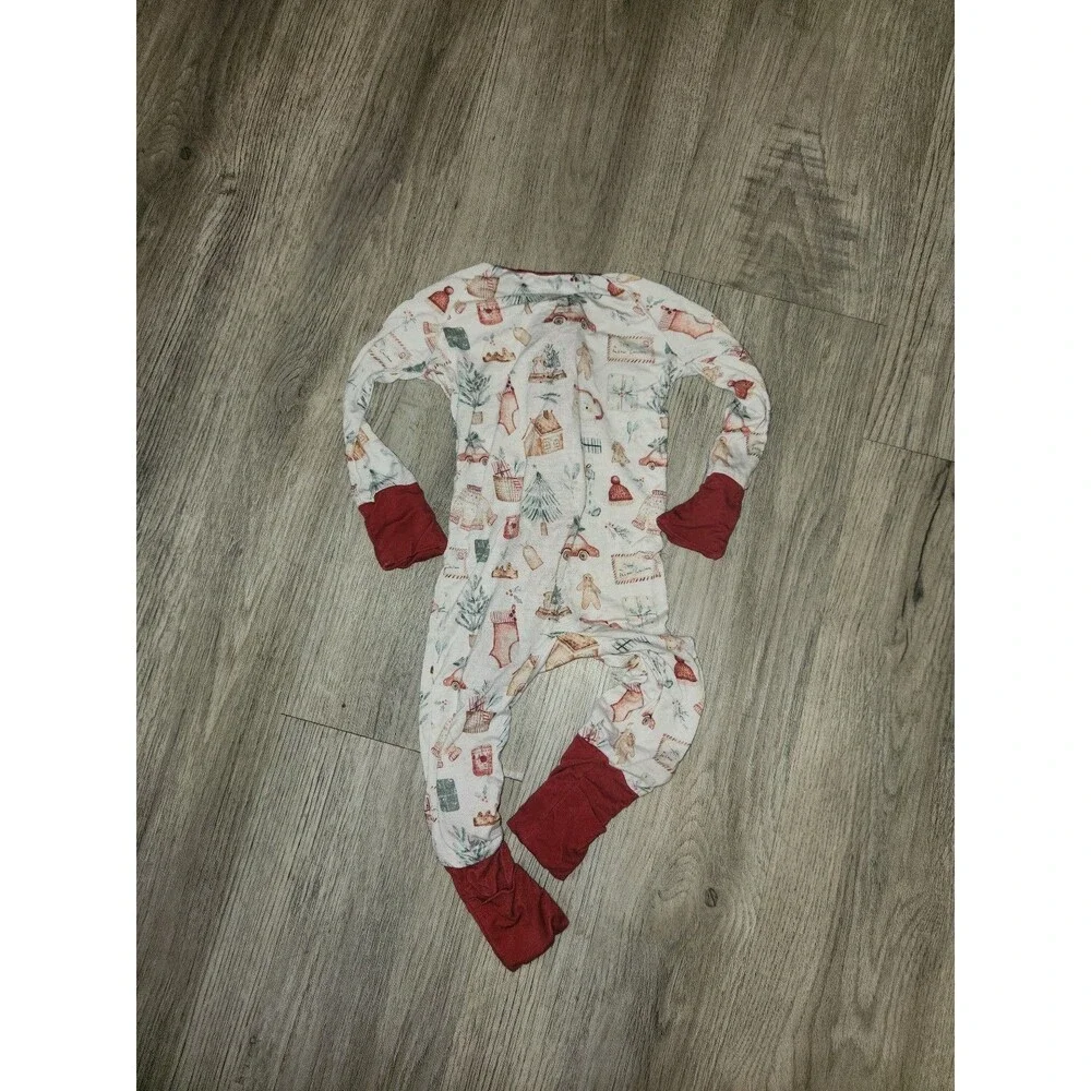Little One Shop Red Merry Moments Christmas Bamboo Sleeper | 3-6 Months